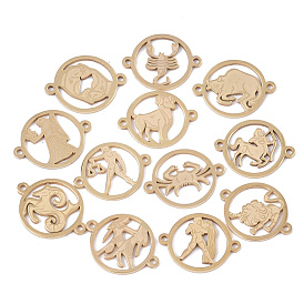 201 Stainless Steel Links/Connectors, Constellations, Flat Round