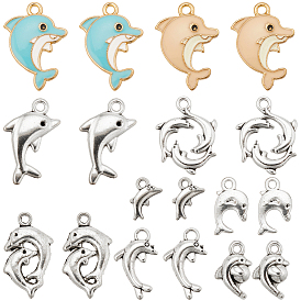 Подвески из сплава дельфинов, с эмалью