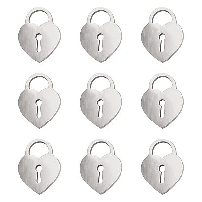 30 pcs 304 dijes de acero inoxidable, candado del corazón