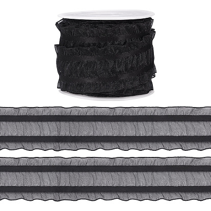 Polyester-Spitzenband, gekräuseltes Spitzenband, für Geschenkdekoration, mit 1pc Kunststoffspulen