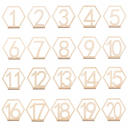 Деревянные столы с номерами карт, для свадьбы, ресторан, украшения на день рождения, шестиугольник с номером 1~20