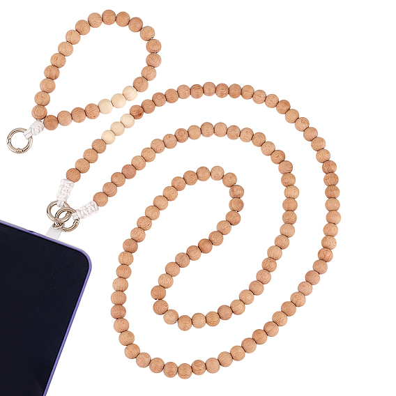 2шт деревянные бусины мобильные ремни, с литыми пружинными кольцами