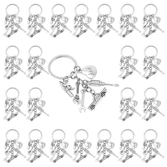24шт. автомобильные брелки из сплава, с железными кольцами
