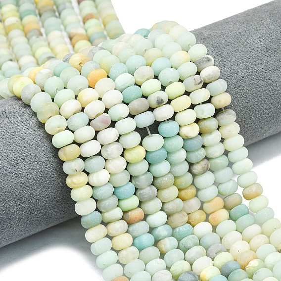 Натуральный цветок амазонитовые бусины пряди, матовые, рондель