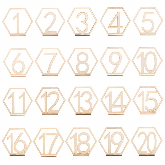 Деревянные столы с номерами карт, для свадьбы, ресторан, украшения на день рождения, шестиугольник с номером 1~20