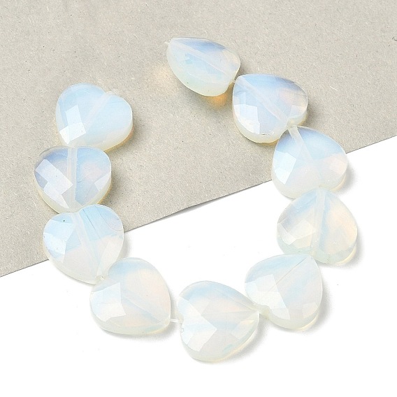 Opalite бисер пряди, граненые, сердце