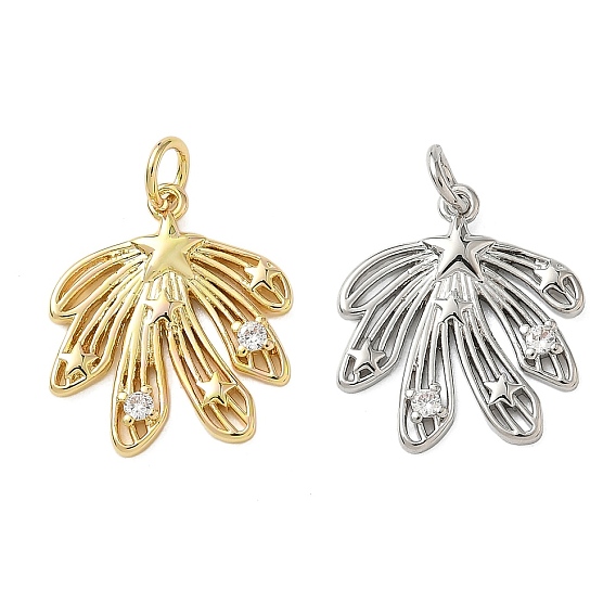 Латунные микропаве прозрачные подвески с фианитом, метеоритные чары, стойки покрытие, долговечный, без свинца и без кадмия