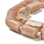 Natural Sunstone Beads Strands, with Seed Beads, Faceted, Column