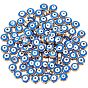 100пластиковые бусины ccb шт., с двусторонней эмалью, плоские круглые с сглаза