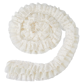 Трехслойная отделка из полиэфирного плиссированного кружева, обрезка цветов, для аксессуаров для одежды