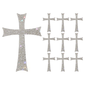 10шт. Стразы для горячей фиксации из смолы, термоклей на спине, горный хрусталь, крестик