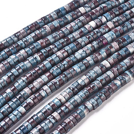 Океан Природный белого нефрита бисер нитей, Heishi бусы, окрашенные, Плоский круглый / диск