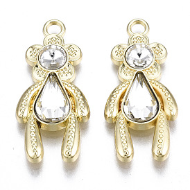 Crémaillère pendentifs en alliage placage, avec la glace, sans cadmium et sans plomb, ours