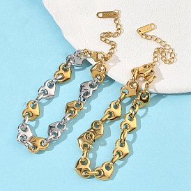 304 Браслеты из нержавеющей стали с сердечками для женщин