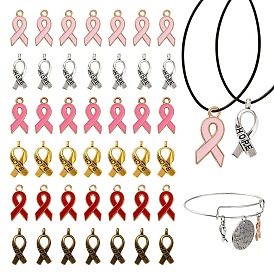 120 шт. 6 стильные подвески из сплава и эмали, Форма ленты осведомленности