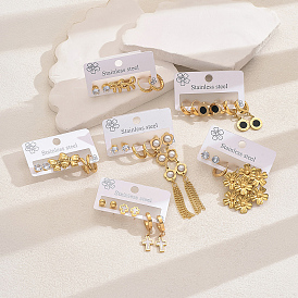 Fashionable Stainless Steel Earring Sets
