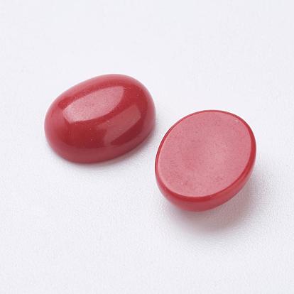 Synthetic Coral Cabochons, Oval
