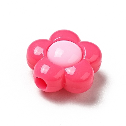 Two Tone Opaque Acrylic Beads, Flower