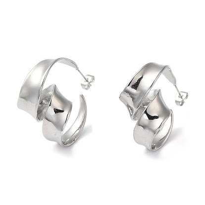 304 Stainless Steel Twist Stud Earrings for Women