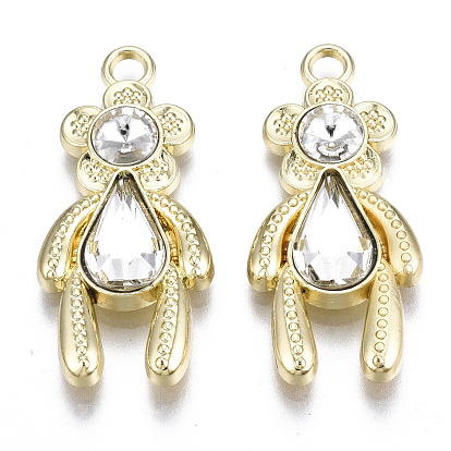 Crémaillère pendentifs en alliage placage, avec la glace, sans cadmium et sans plomb, ours