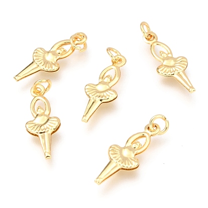 Brass Pendants, Long-Lasting Plated, with Jump Ring, Dancing Girl