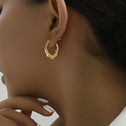 Винтажные серьги-кольца неправильной овальной формы из нержавеющей стали для женщин, ежедневные праздничные украшения