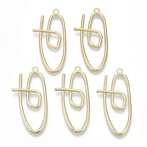 Alloy Pendants, Paperclip Shape