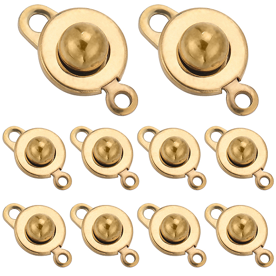 16 шт. 201 застежки-кнопки из нержавеющей стали, плоско-круглые