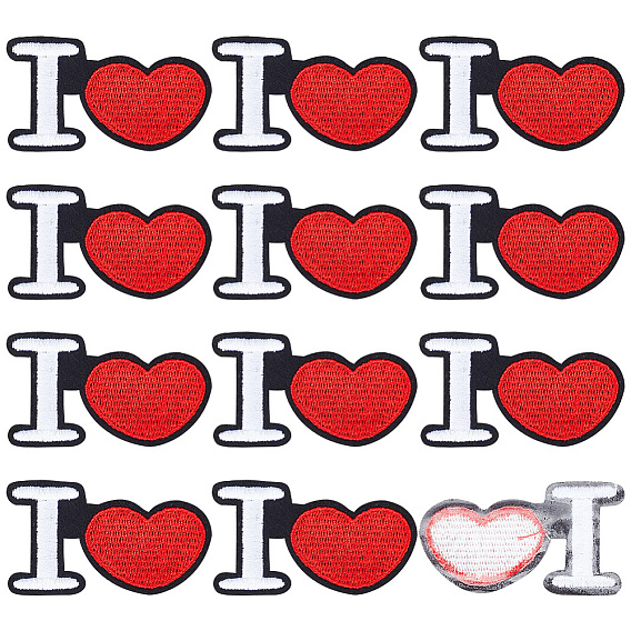 12 Сердце с буквой I, узор из полиэстера, вышивка, утюг, аппликация, нашивка, швейные украшения