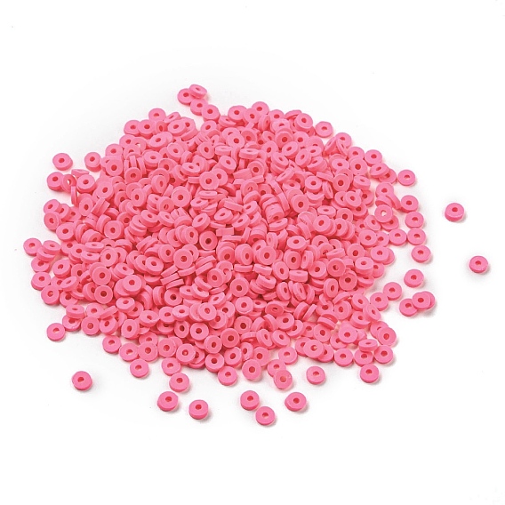 Handmade Polymer Clay Beads, for DIY Jewelry Crafts Supplies, Disc/Flat Round, Heishi Beads