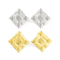 Ion Plating(IP) 304 Stainless Steel Stud Earrings for Women, Texture Rhombus