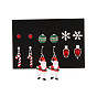 Alloy Earrings Set: Snowman Cane Globe - Christmas Gift, Oil Drop.