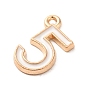Alloy Enamel Charms, Light Gold, Number 5 Charm