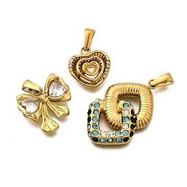 304 подвески из нержавеющей стали, со стразами, золотые