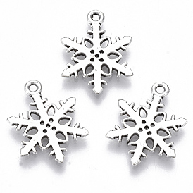Tibetan Style Alloy Pendants, Lead Free & Cadmium Free, Snowflake