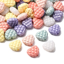 Непрозрачные акриловые бусины, вафельные бусины, сердце, с блеском порошок