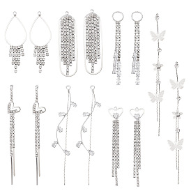 14 шт. 7 стили сплав микропаве прозрачные кубические цирконии большие подвески, платина