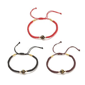 3 Ensemble de bracelets en perles de mala, Bracelets en perles d'obsidienne naturelle om mani padme hum pour femmes