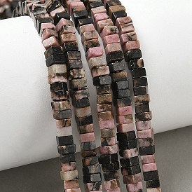 Природные родонит бисер нитей, квадратный