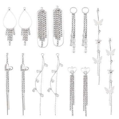 14 шт. 7 стили сплав микропаве прозрачные кубические цирконии большие подвески, платина