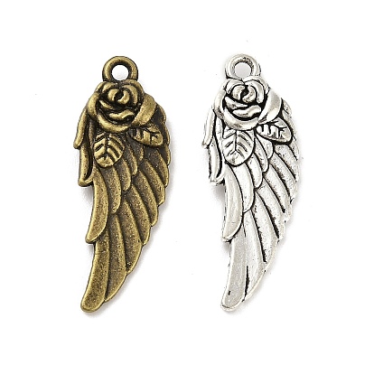 Сплавочные подвески тибетского стиля, без кадмия и без свинца, крылатые прелести