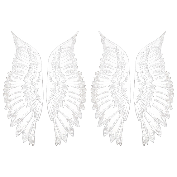 4 наборы полиэстеровых нашивок для одежды, крылья