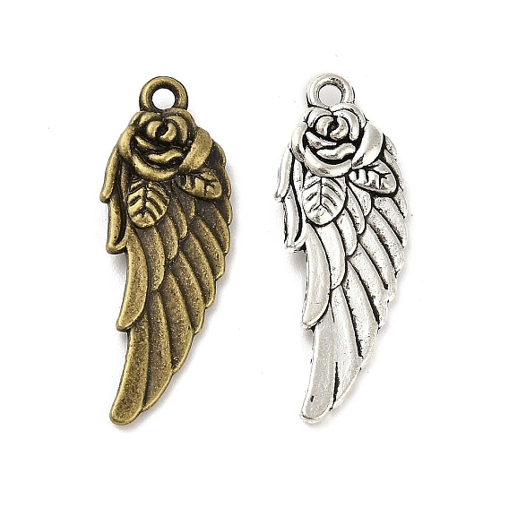 Сплавочные подвески тибетского стиля, без кадмия и без свинца, крылатые прелести