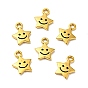 Tibetan Style Alloy Charms, Star with Smiling Face