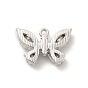 Alloy Cubic Zirconia Pendants, Butterfly Charm