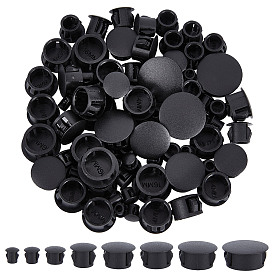 Gorgecraft 300Pcs 8 Style Plastic Hole Plugs, Snap in Flush Type Hole Plugs, Post Pipe Insert End Caps, for Furniture Fencing, Column