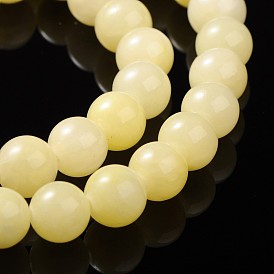 Natürliche Jade Perlen Stränge, Runde, gefärbt, 10 mm, Bohrung: 1 mm, ca. 40 Stk. / Strang, 16 Zoll
