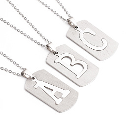 Stainless Steel Creative Letter Pendant Necklace for Women's Collarbone Chain Jewelry