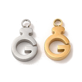 304 Stainless Steel Charms, Letter G Charm