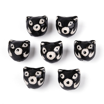 Фарфоровые бусины ручной работы, волк, пастельный фарфор